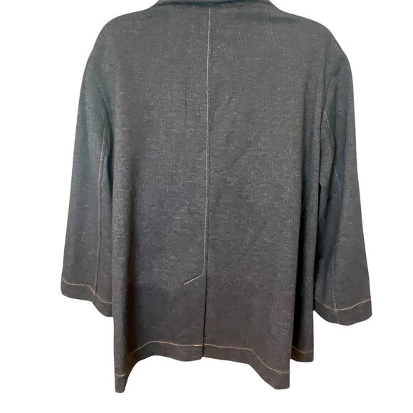 Eci New York NWT Womens Double-Breasted Jacket Grey Contrast Stitching Sz Large - Picture 2 of 11